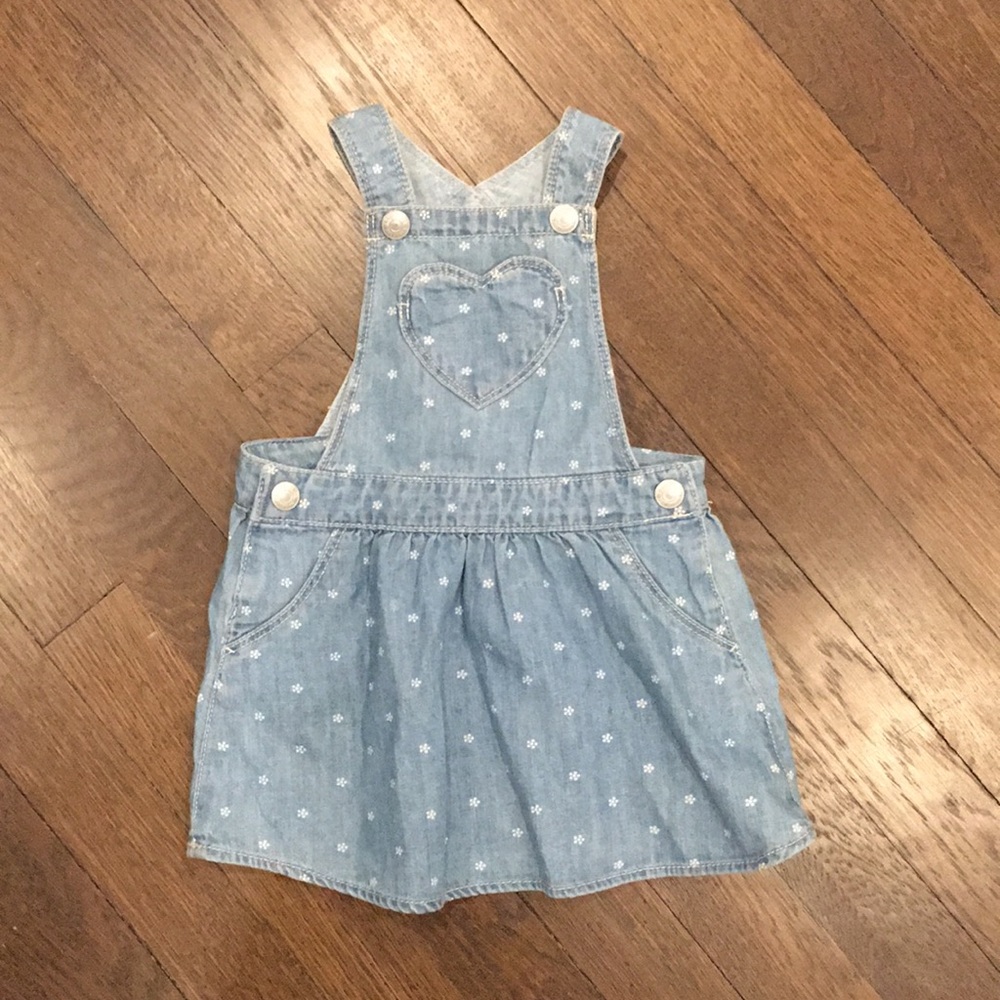 {H&M} Baby Girl’s Light Denim Polka Dot Overalls